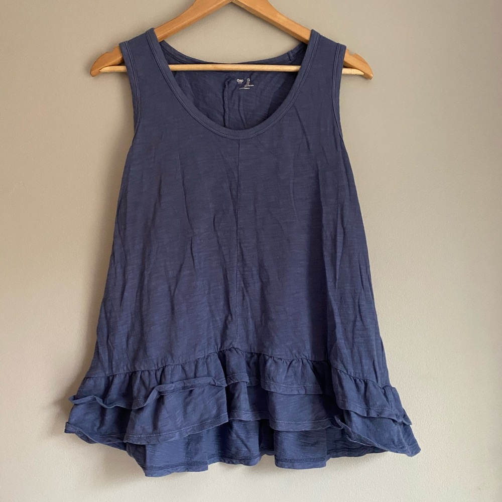 Navy blue peplum tank top